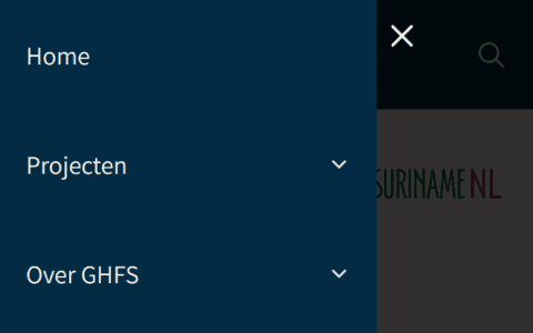 Mobiele versie van de website van de Green Heritage Fund Suriname in Nederland