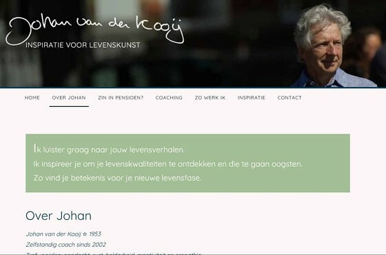 Screenshot of the about page on johanvanderkooij.nl