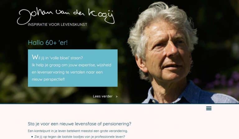 Screenshot of home page of johanvanderkooij.nl